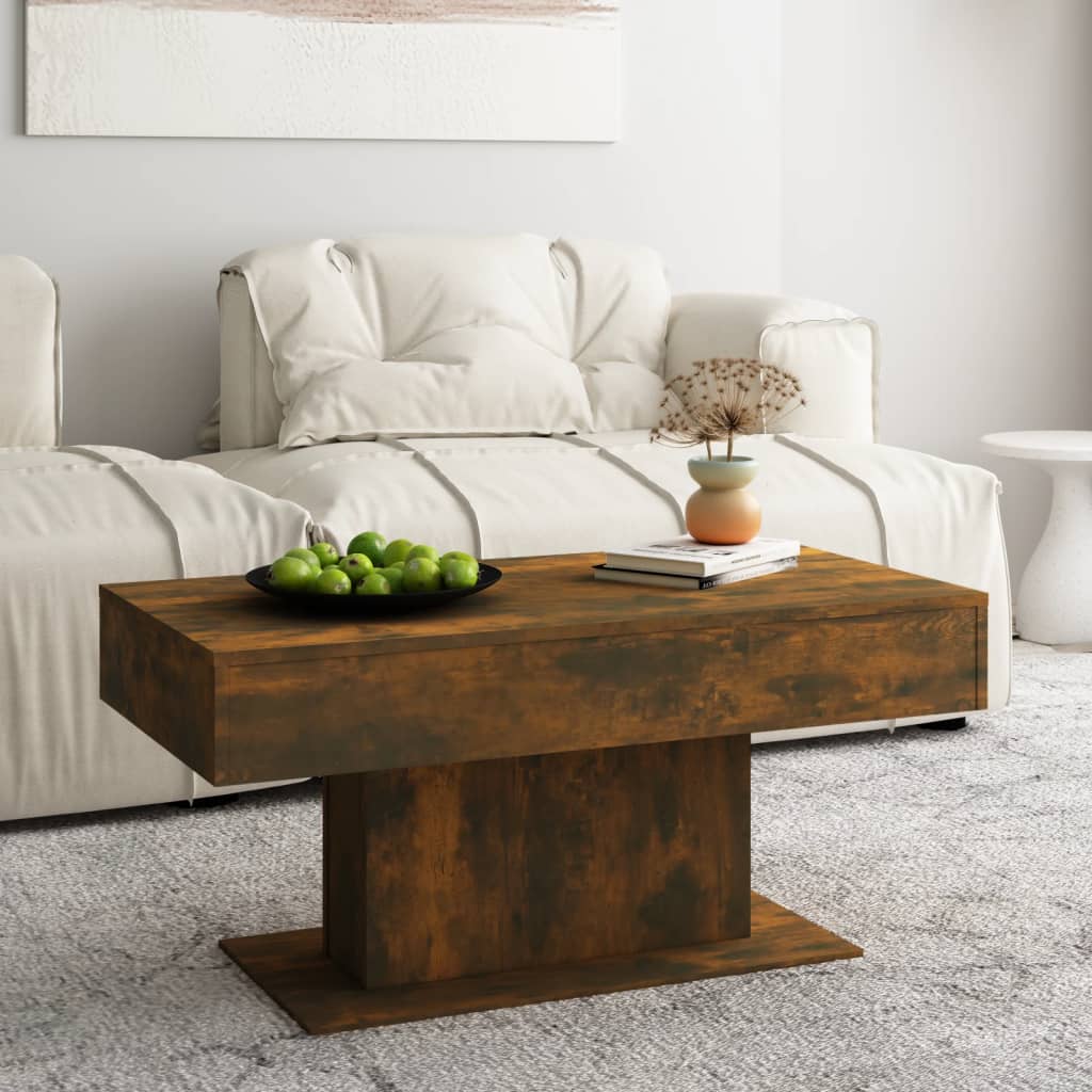 vidaXL Coffee Table Smoked Oak 96x50x45 cm Engineered Wood