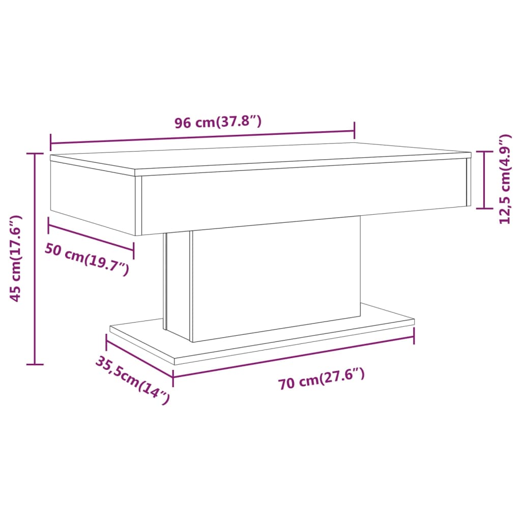 vidaXL Coffee Table | Grey Sonoma | Engineered Wood | Medium | Modern