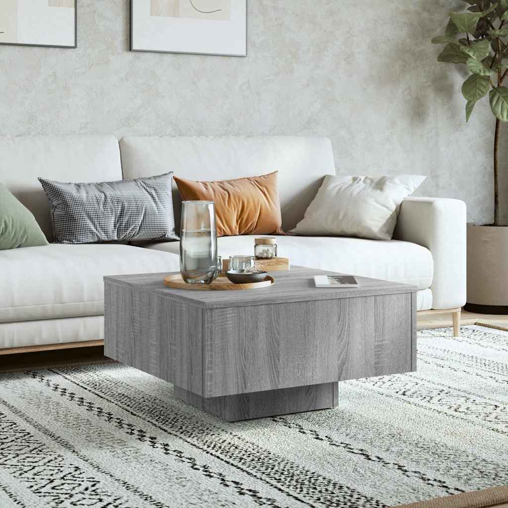 vidaXL Coffee Table Grey Sonoma 60x60x31,5 cm Engineered Wood