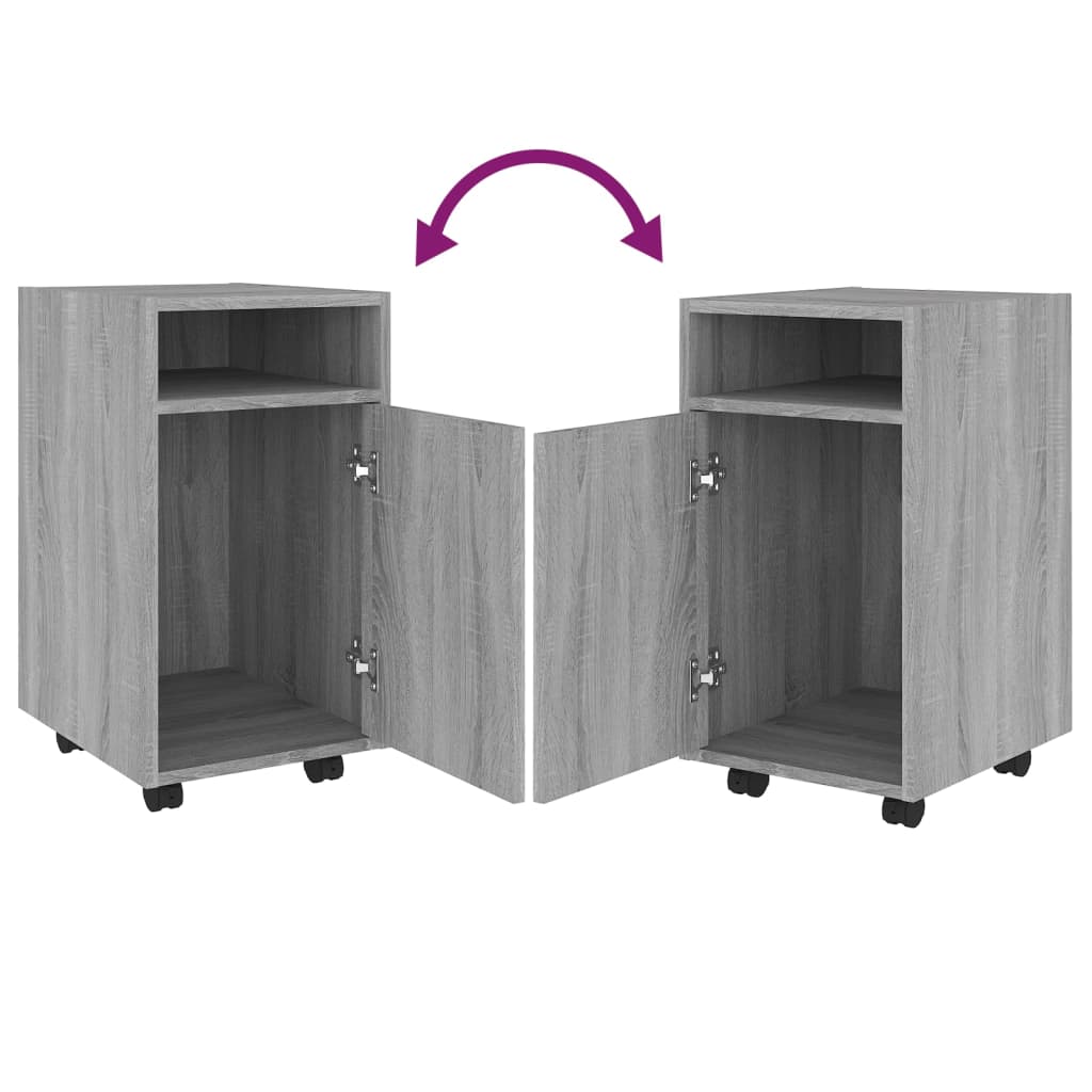 vidaXL Side Cabinet with Wheels Grey Sonoma 33x38x60 cm Engineered Wood
