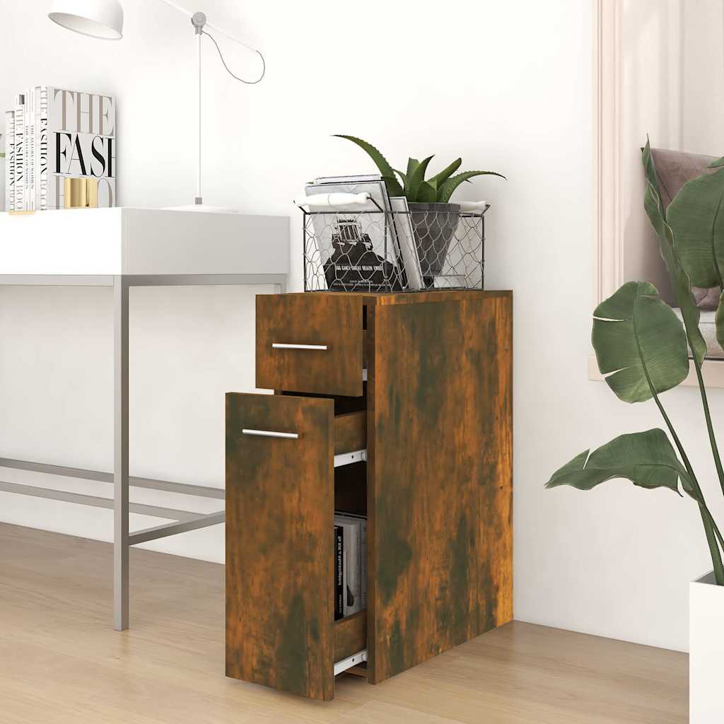 vidaXL Apothecary Cabinet Smoked Oak 20x45,5x60 cm Engineered Wood