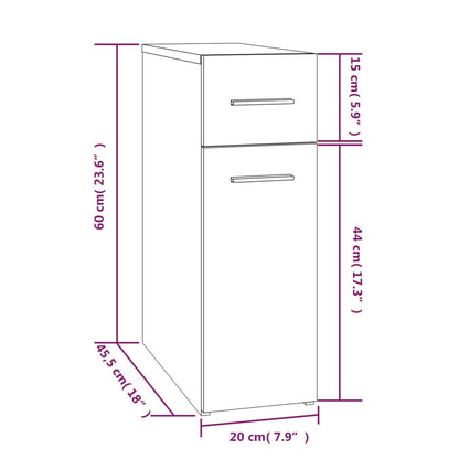 vidaXL Apothecary Cabinet | Smoked Oak | Engineered Wood | Medium