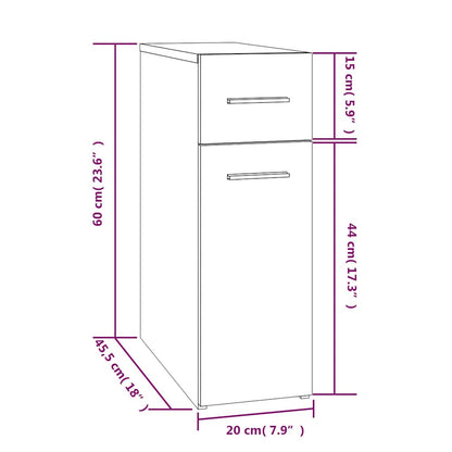 vidaXL Apothecary Cabinet Grey Sonoma 20x45,5x60 cm Engineered Wood
