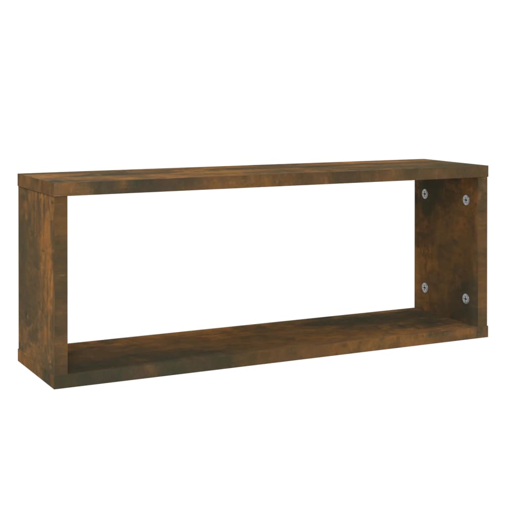 vidaXL Wall Cube Shelves 6 pcs Smoked Oak 60x15x23 cm Engineered Wood
