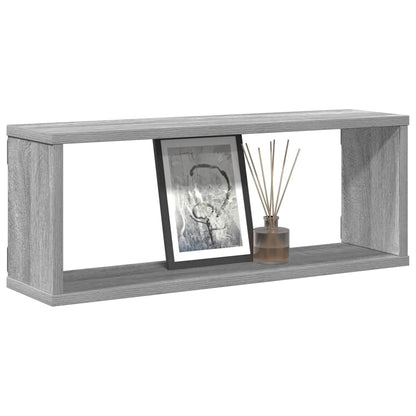 vidaXL Wall Cube Shelves 4 pcs Grey Sonoma 60x15x23 cm Engineered Wood