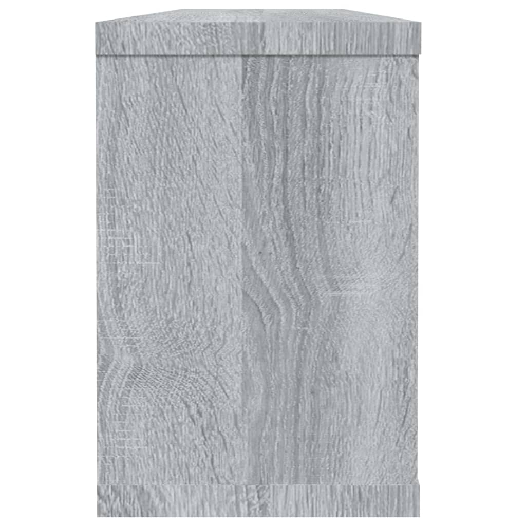 vidaXL Wall Cube Shelves 4 pcs Grey Sonoma 60x15x23 cm Engineered Wood
