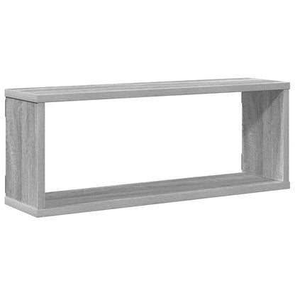 vidaXL Wall Cube Shelves 4 pcs Grey Sonoma 60x15x23 cm Engineered Wood