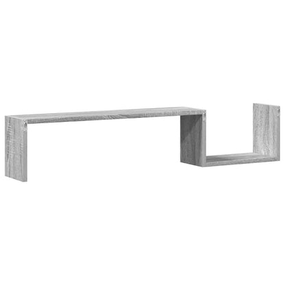 vidaXL Wall Shelves 2 pcs Grey Sonoma 100x15x20 cm Engineered Wood
