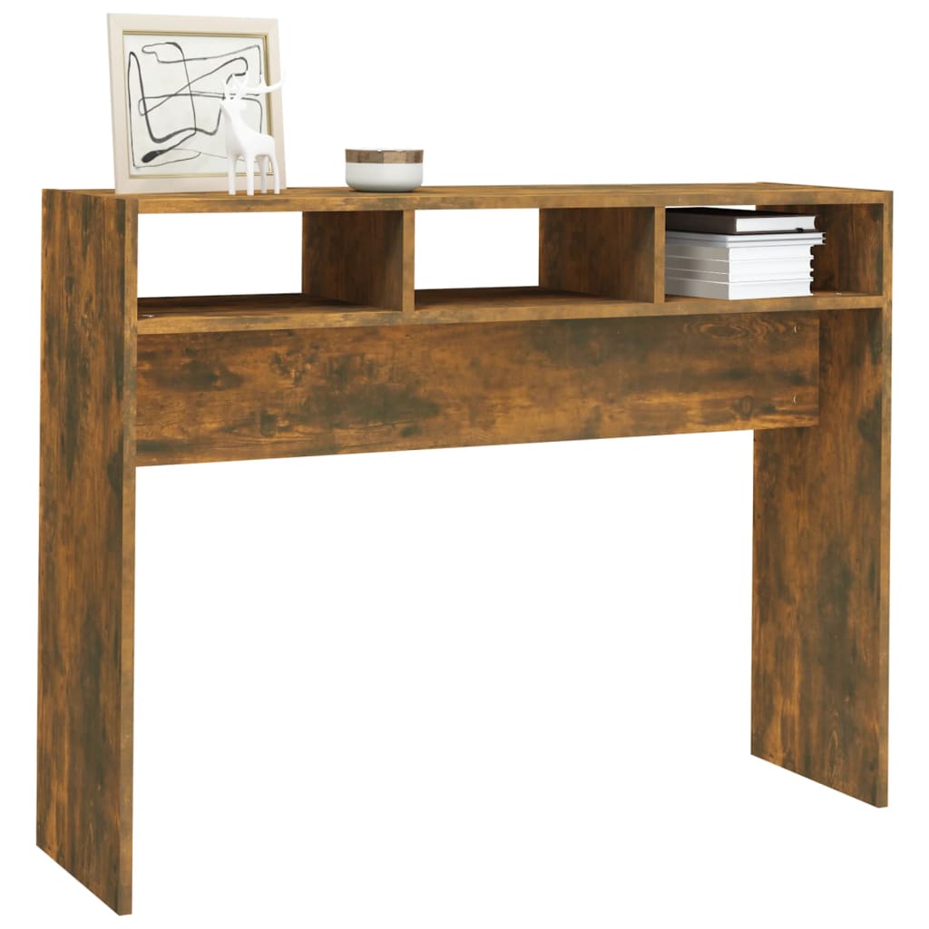 vidaXL Console Table Smoked Oak 105x30x80 cm Engineered Wood