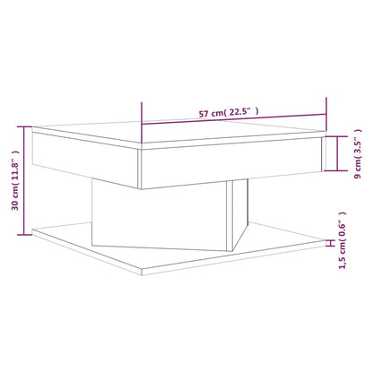vidaXL Coffee Table | Grey Sonoma | Engineered wood | 57 x 57 x 30 cm