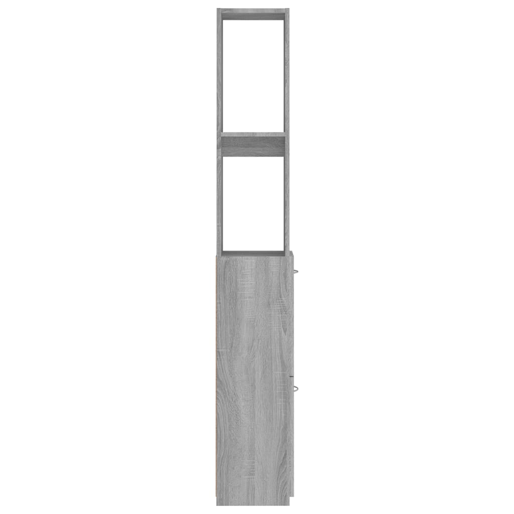 vidaXL Bathroom Cabinet Grey Sonoma 25x26.5x170 cm Engineered Wood