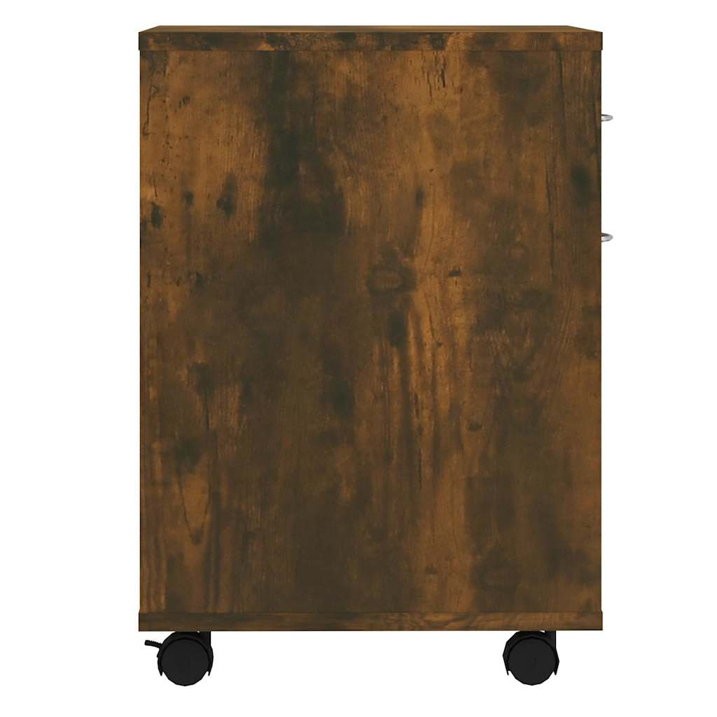 vidaXL Rolling Cabinet Smoked Oak 45x38x54 cm Engineered Wood