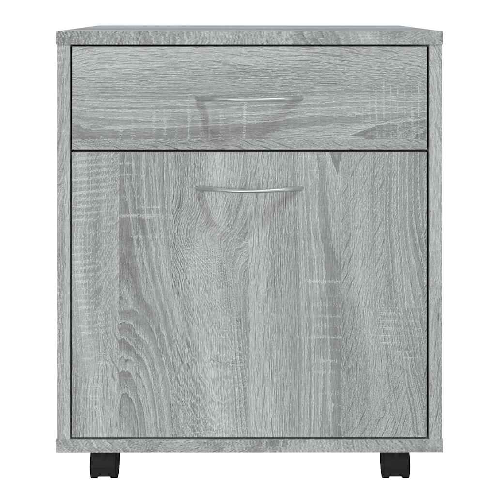 vidaXL Rolling Cabinet Grey Sonoma 45x38x54 cm Engineered Wood