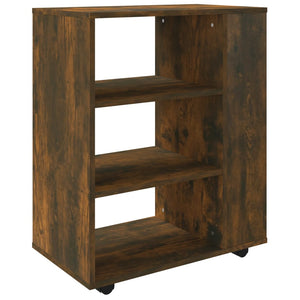 vidaXL Rolling Cabinet Smoked Oak 60x35x75 cm Engineered Wood