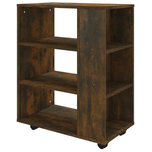 vidaXL Rolling Cabinet Smoked Oak 60x35x75 cm Engineered Wood
