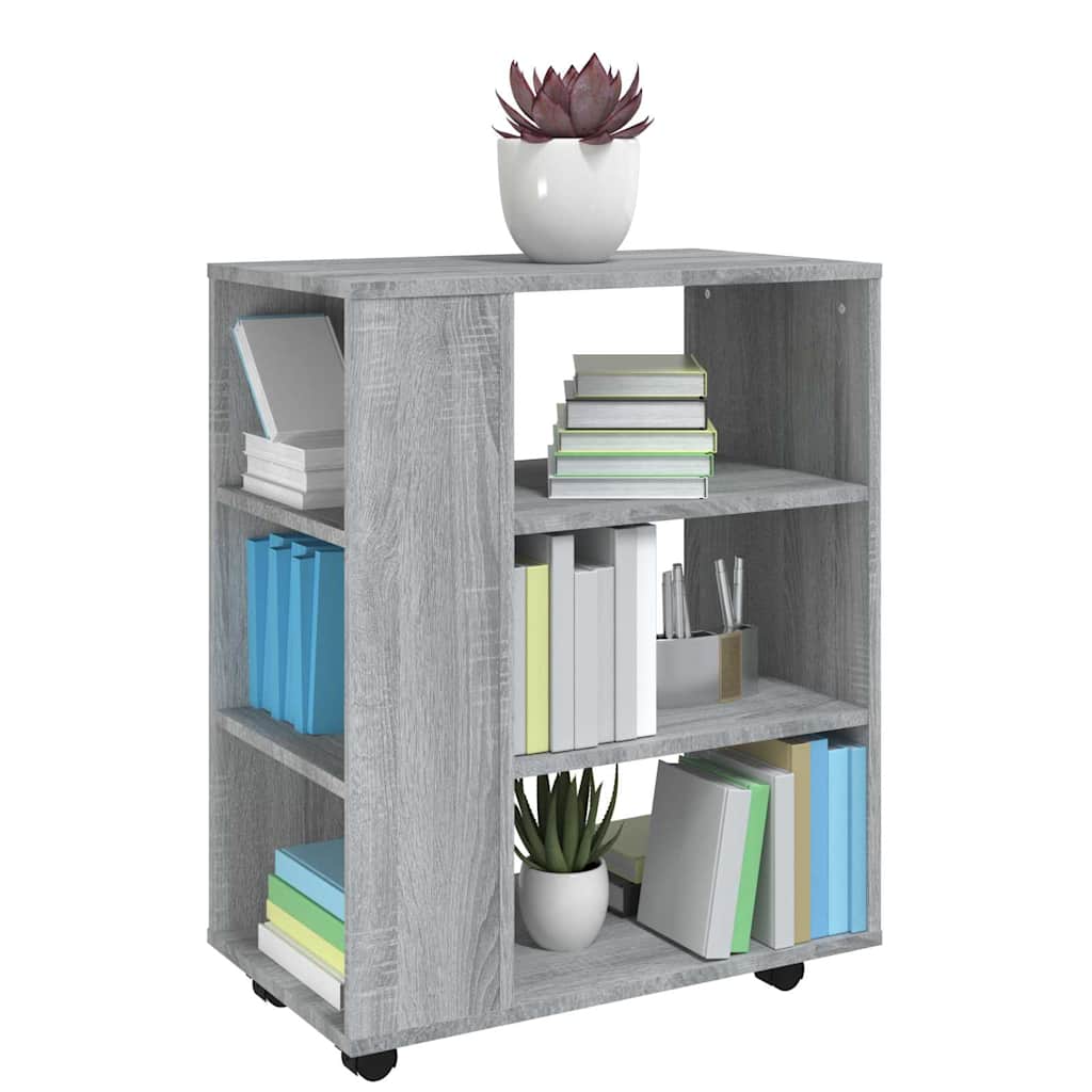 vidaXL Rolling Cabinet Grey Sonoma 60x35x75 cm Engineered Wood