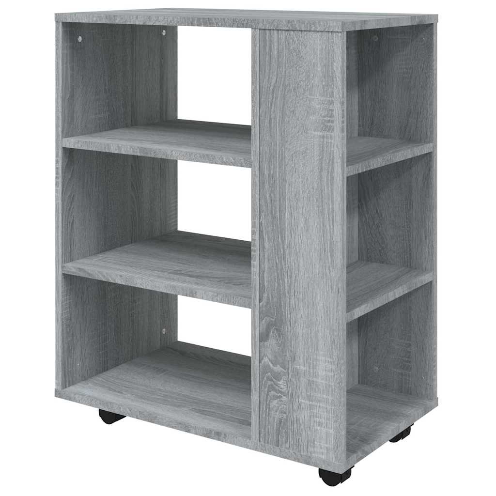vidaXL Rolling Cabinet Grey Sonoma 60x35x75 cm Engineered Wood