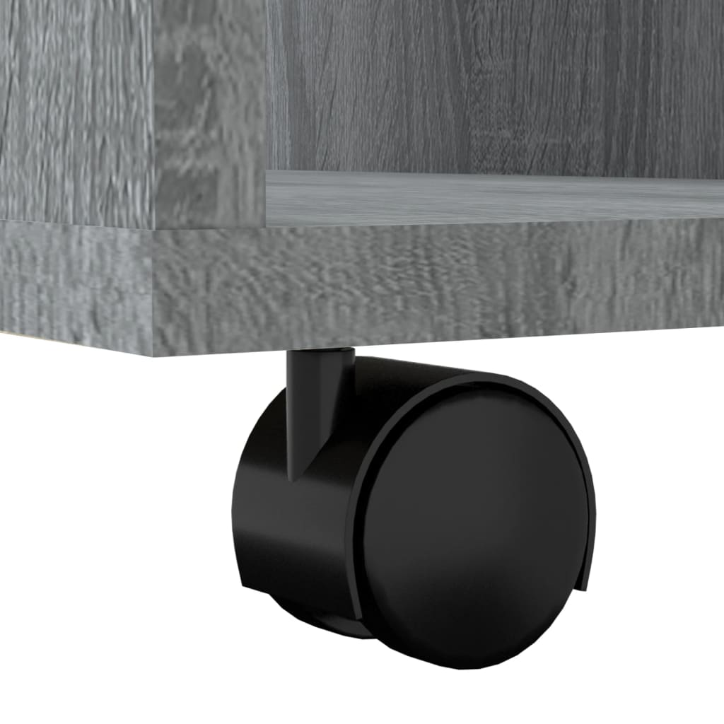 vidaXL Rolling Cabinet Grey Sonoma 60x35x75 cm Engineered Wood