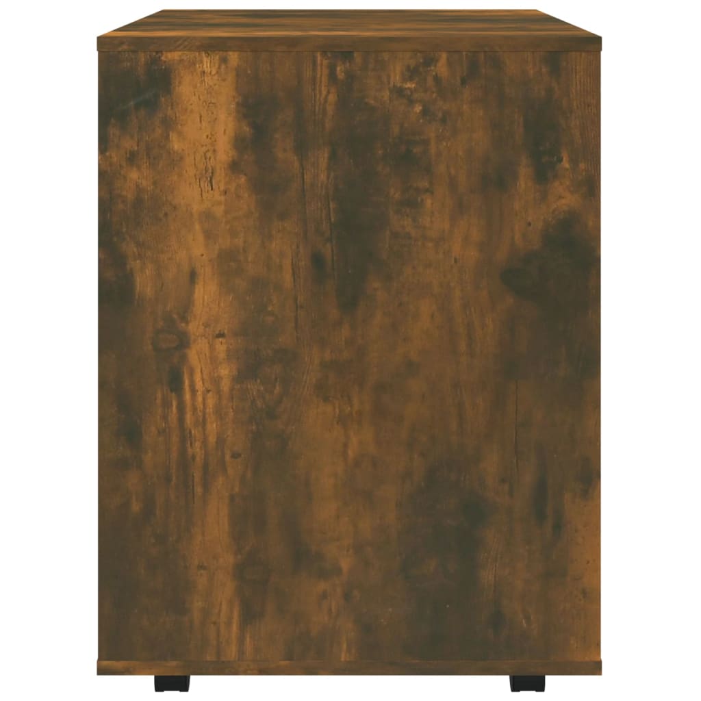 vidaXL Rolling Cabinet Smoked Oak 60x53x72 cm Engineered Wood
