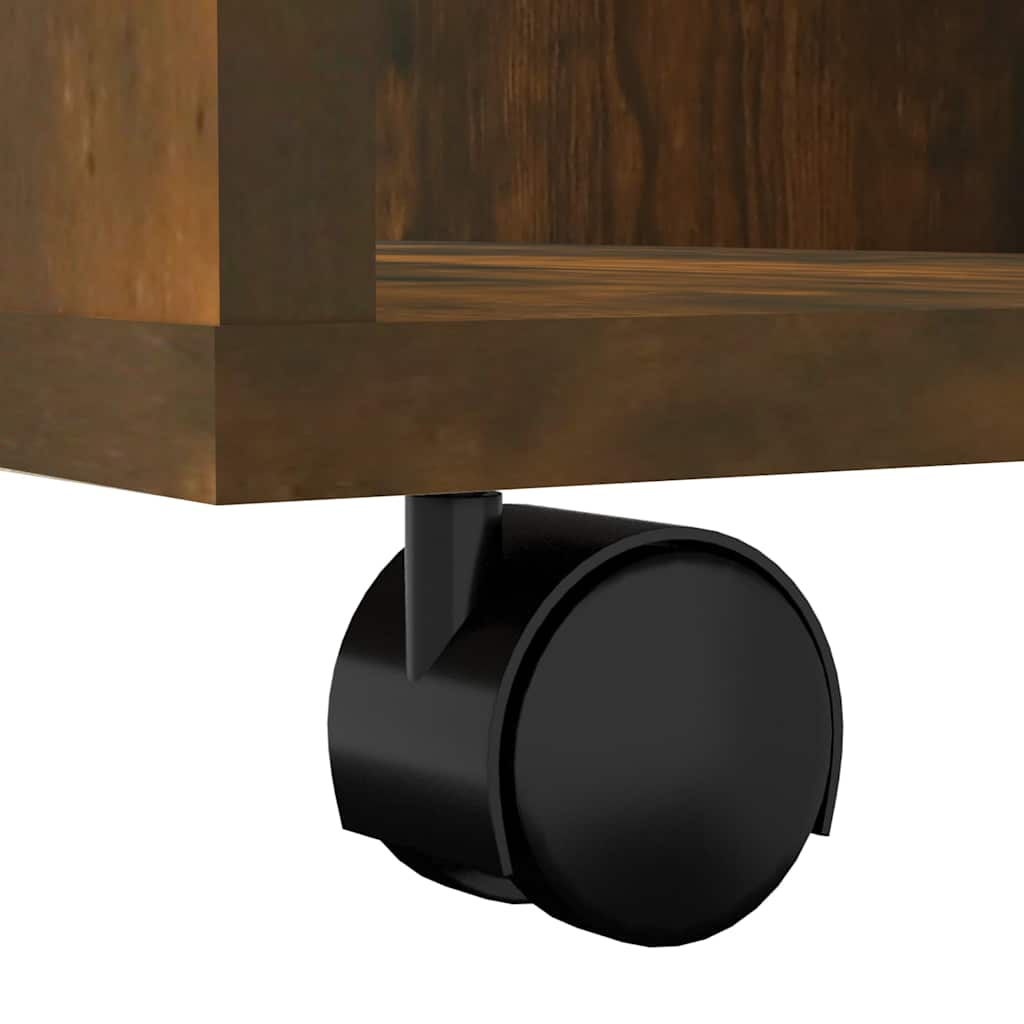 vidaXL Rolling Cabinet Smoked Oak 60x53x72 cm Engineered Wood