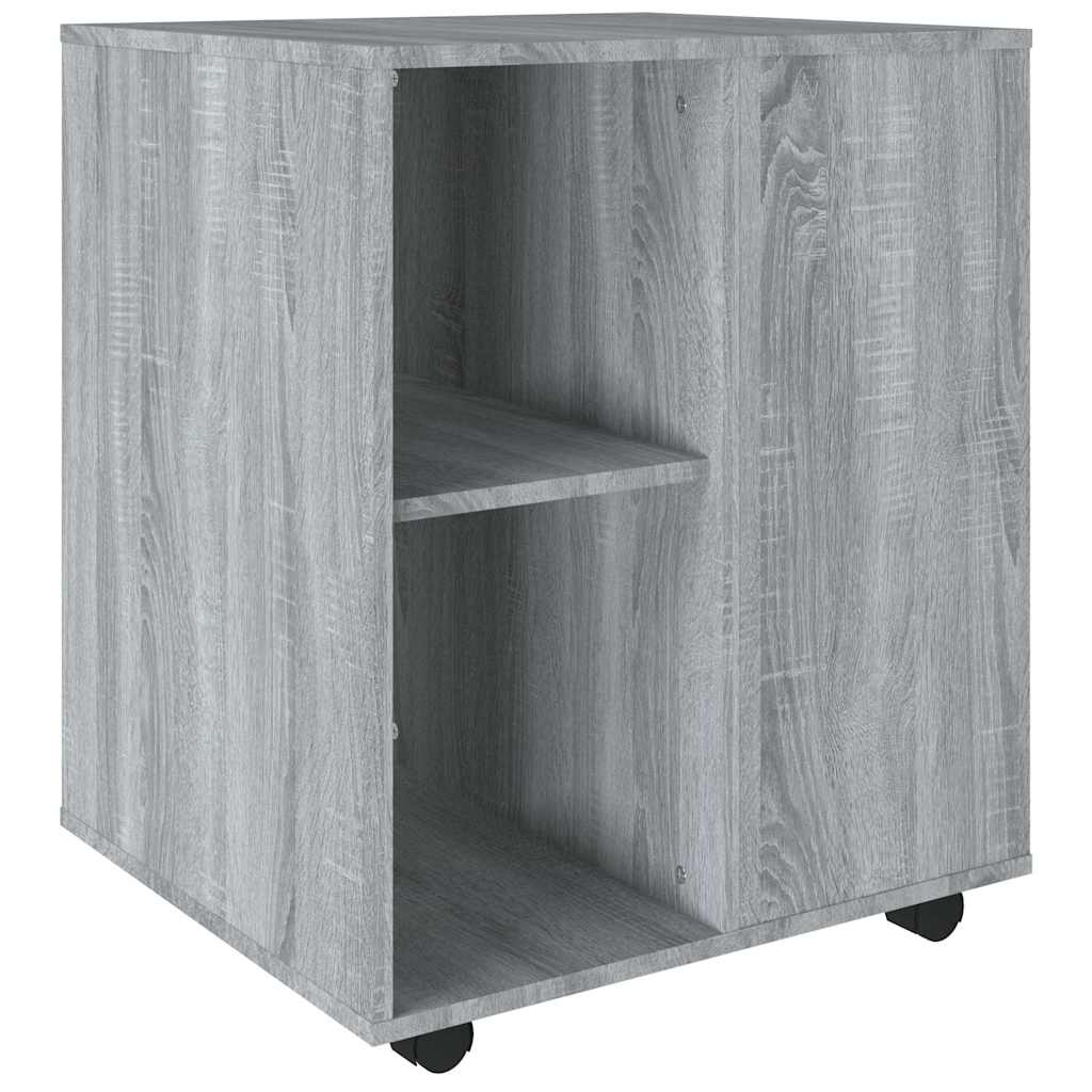 vidaXL Rolling Cabinet Grey Sonoma 60x53x72 cm Engineered Wood