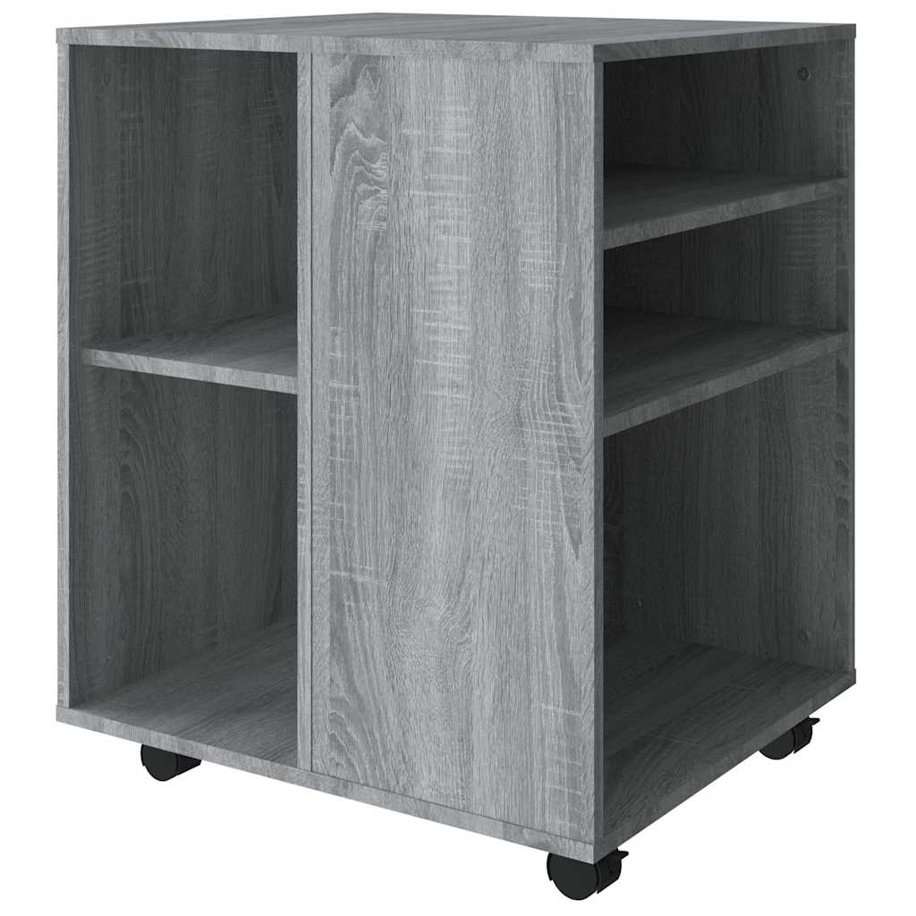 vidaXL Rolling Cabinet Grey Sonoma 60x53x72 cm Engineered Wood