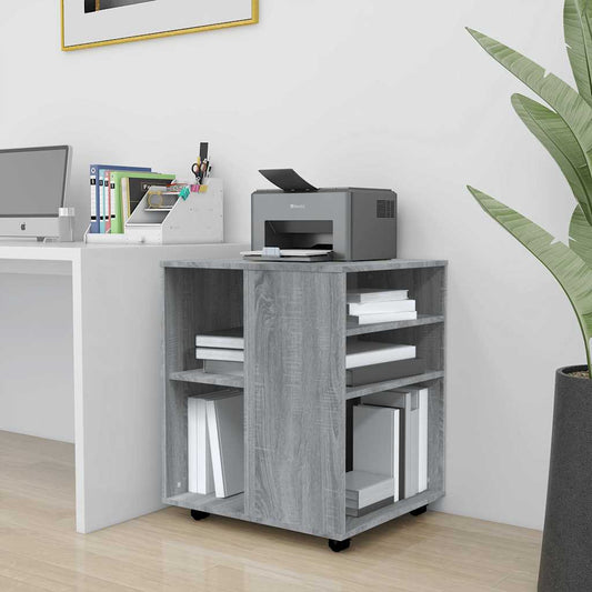 vidaXL Rolling Cabinet | Grey Sonoma | Engineered Wood | Standard | Rollable