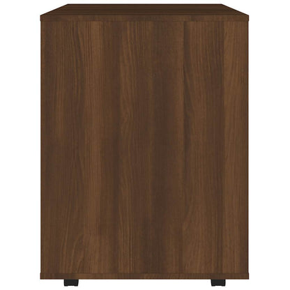 vidaXL Rolling Cabinet Brown Oak 60x53x72 cm Engineered Wood