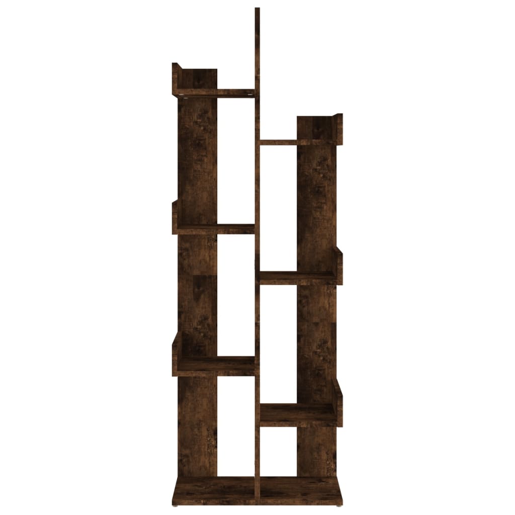 816005 vidaXL Book Cabinet 48x25,5x140 cm Smoked Oak Engineered Wood