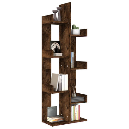 816005 vidaXL Book Cabinet 48x25,5x140 cm Smoked Oak Engineered Wood