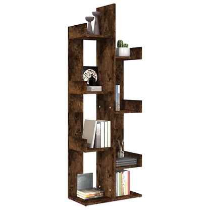 816005 vidaXL Book Cabinet 48x25,5x140 cm Smoked Oak Engineered Wood