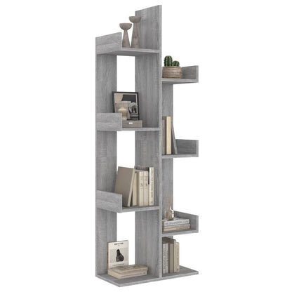816006 vidaXL Book Cabinet 48x25,5x140 cm Grey Sonoma Engineered Wood