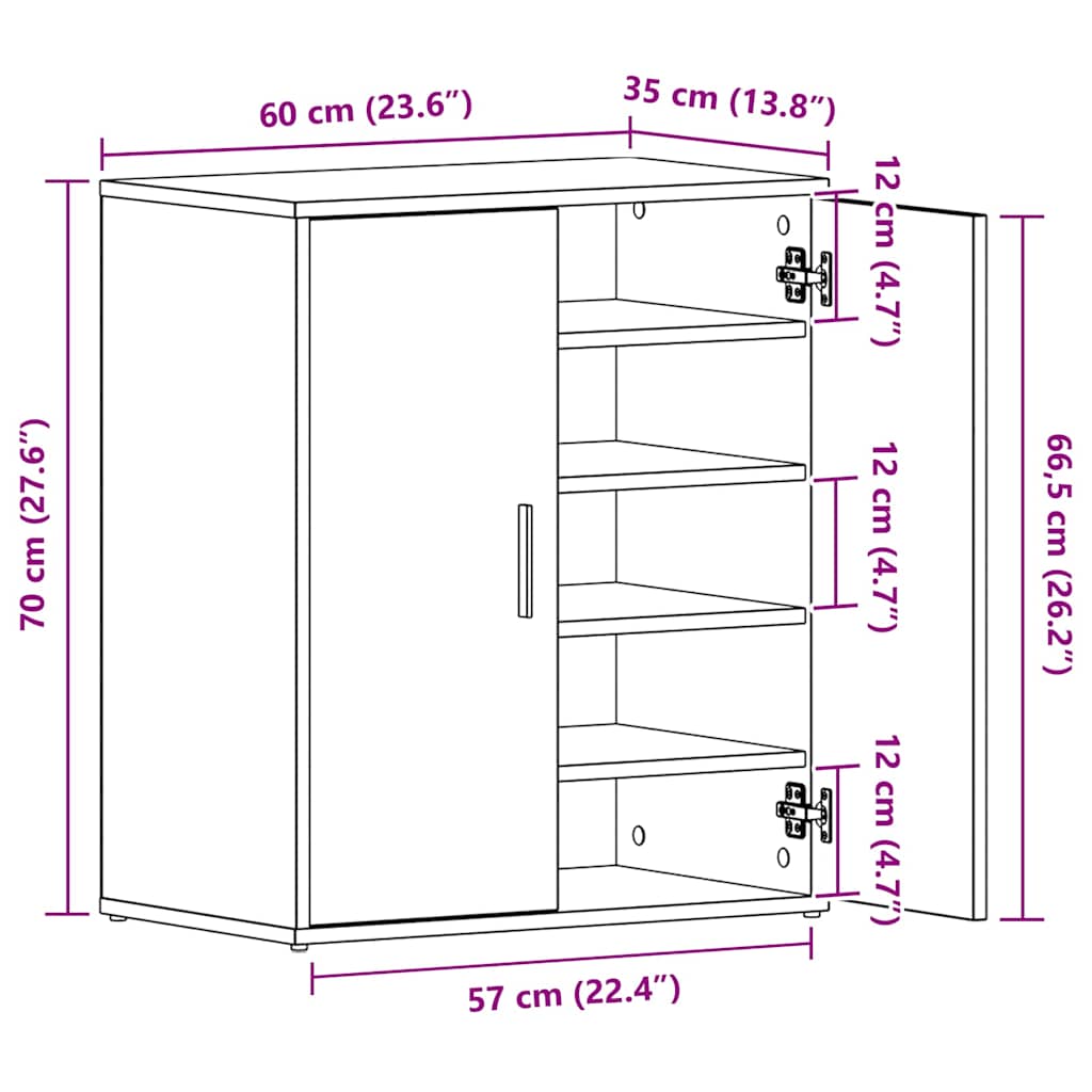 vidaXL Shoe cabinets 60 x 35 x 70 cm Smoked Oak