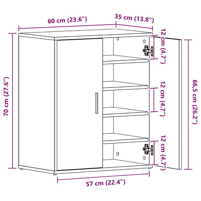 vidaXL Shoe cabinets 60 x 35 x 70 cm Smoked Oak