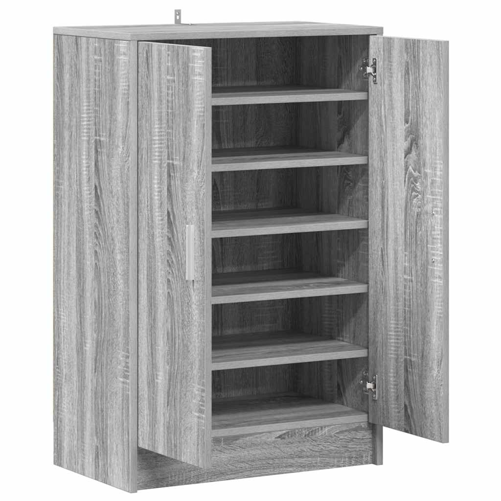 vidaXL Shoe Cabinet Grey Sonoma 60x35x92 cm Engineered Wood
