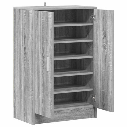 vidaXL Shoe Cabinet Grey Sonoma 60x35x92 cm Engineered Wood