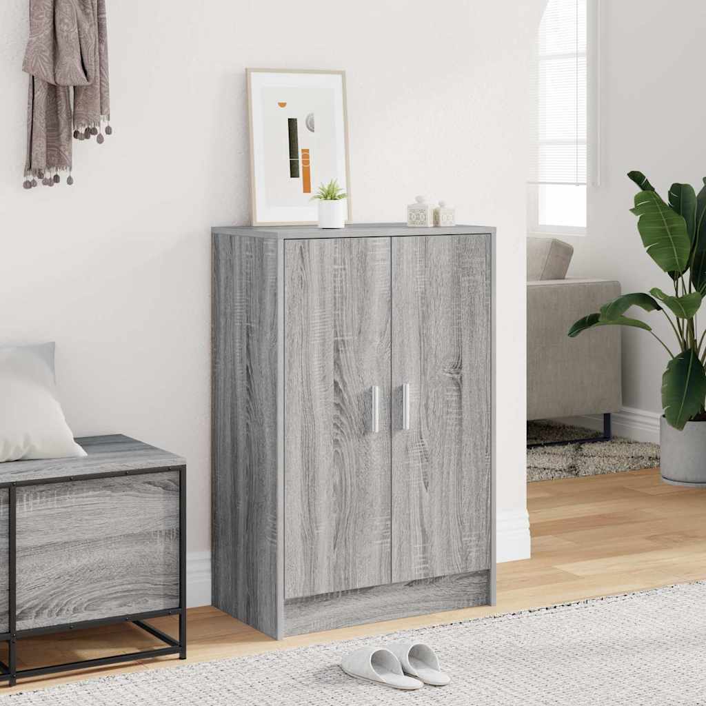 vidaXL Shoe Cabinet Grey Sonoma 60x35x92 cm Engineered Wood