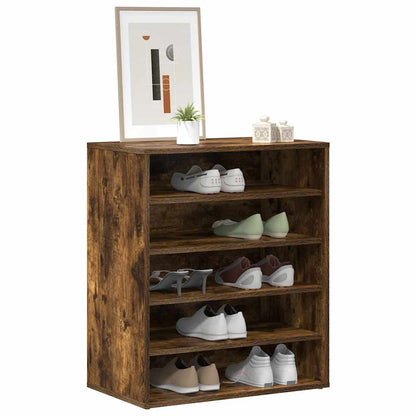vidaXL Shoe Cabinet Smoked Oak 60x35x70 cm Engineered Wood