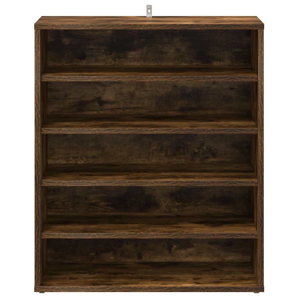 vidaXL Shoe Cabinet Smoked Oak 60x35x70 cm Engineered Wood