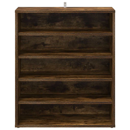 vidaXL Shoe Cabinet Smoked Oak 60x35x70 cm Engineered Wood