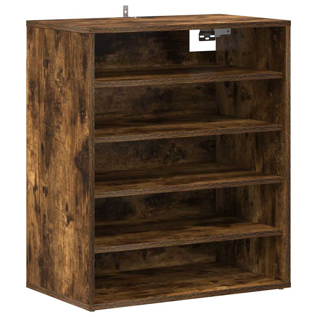 vidaXL Shoe Cabinet Smoked Oak 60x35x70 cm Engineered Wood