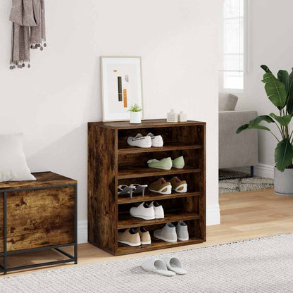 vidaXL Shoe Cabinet Smoked Oak 60x35x70 cm Engineered Wood