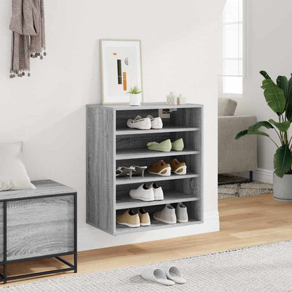 vidaXL Shoe Cabinet Grey Sonoma 60x35x70 cm Engineered Wood
