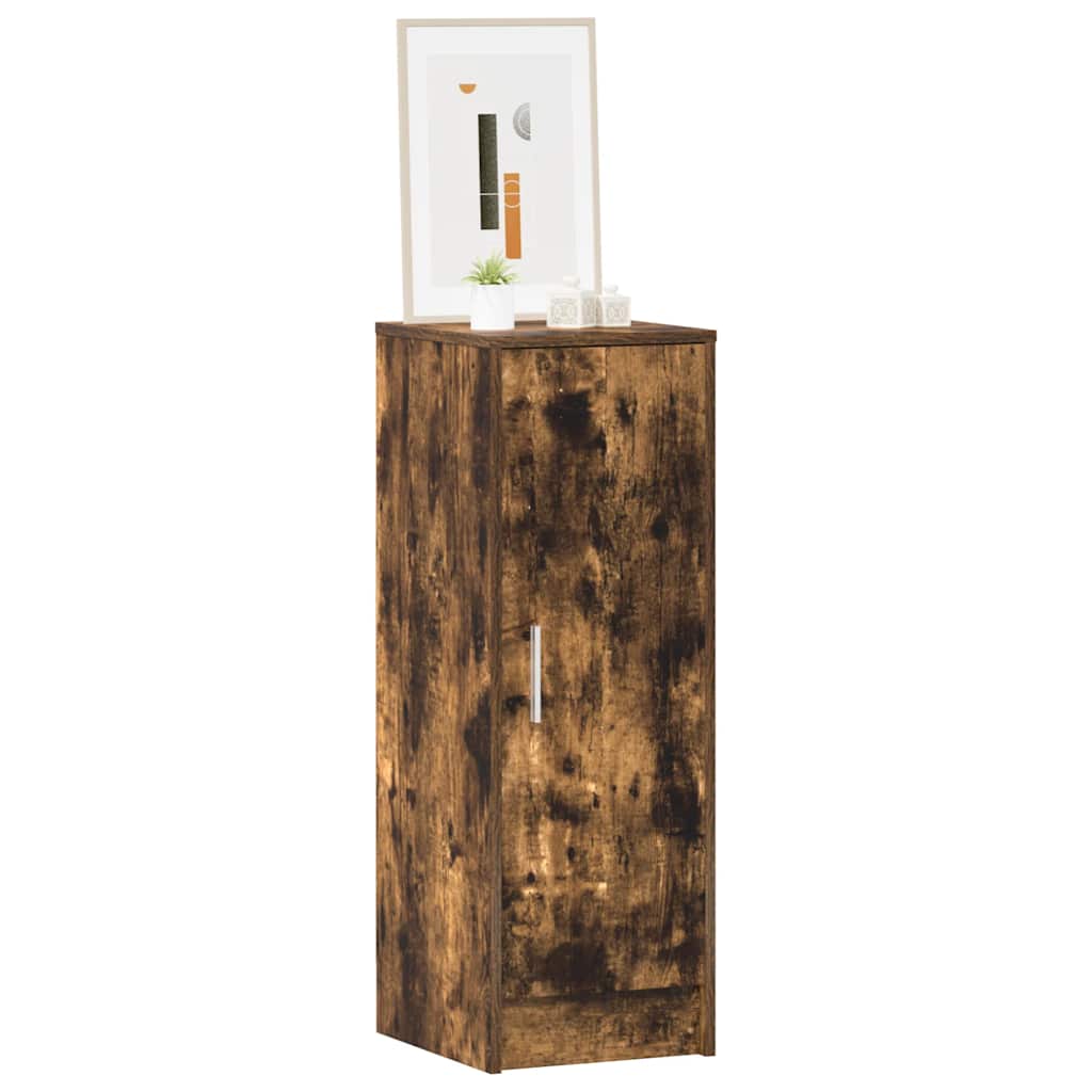 vidaXL Shoe Cabinet Smoked Oak 32x35x92 cm Engineered Wood