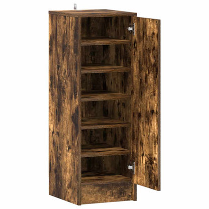 vidaXL Shoe Cabinet Smoked Oak 32x35x92 cm Engineered Wood