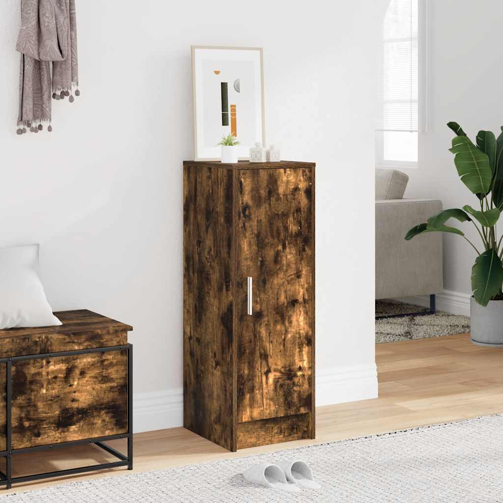 vidaXL Shoe Cabinet Smoked Oak 32x35x92 cm Engineered Wood