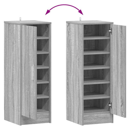 vidaXL Shoe Cabinet Grey Sonoma 32x35x92 cm Engineered Wood