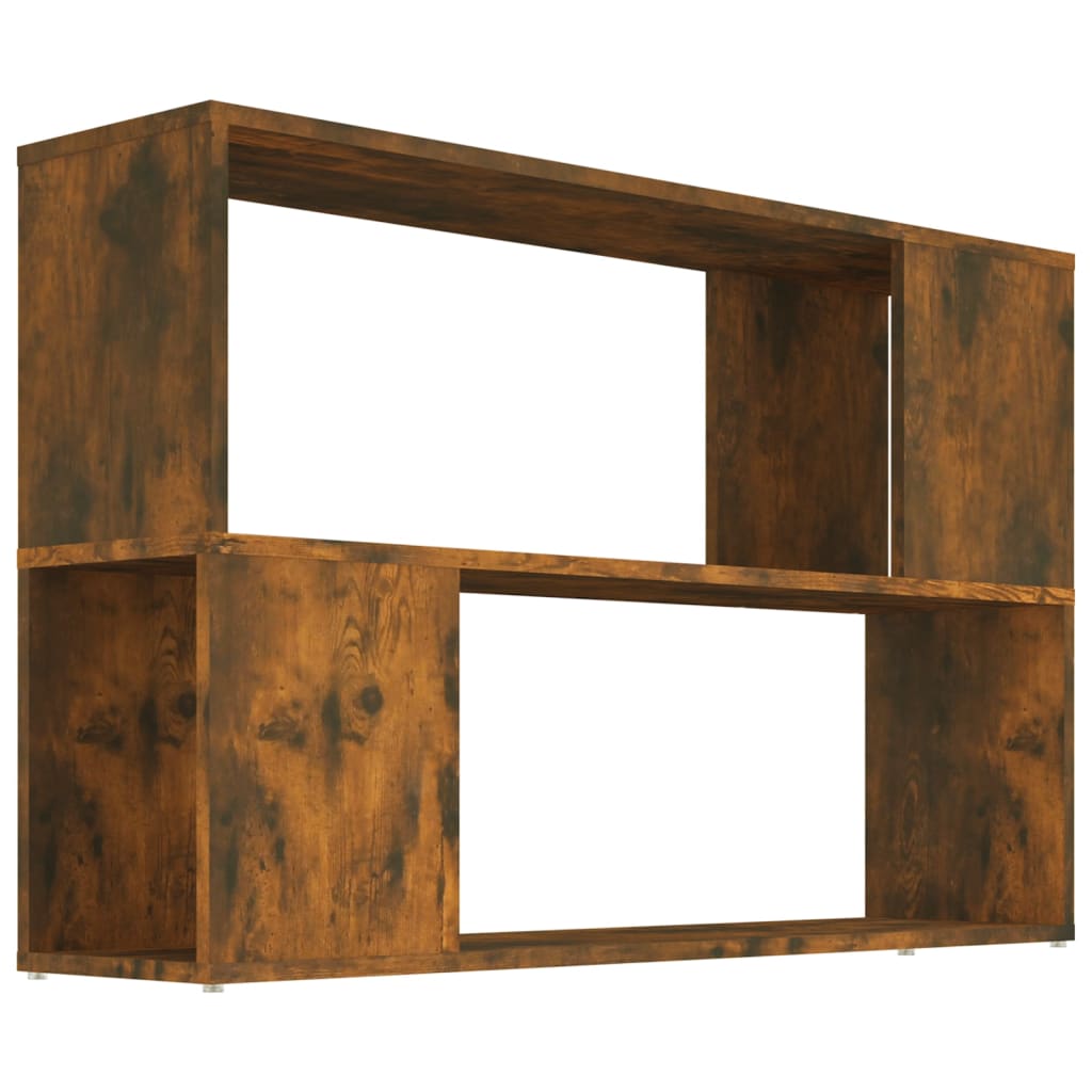vidaXL Book Cabinet Smoked Oak 100x24x63 cm Engineered Wood
