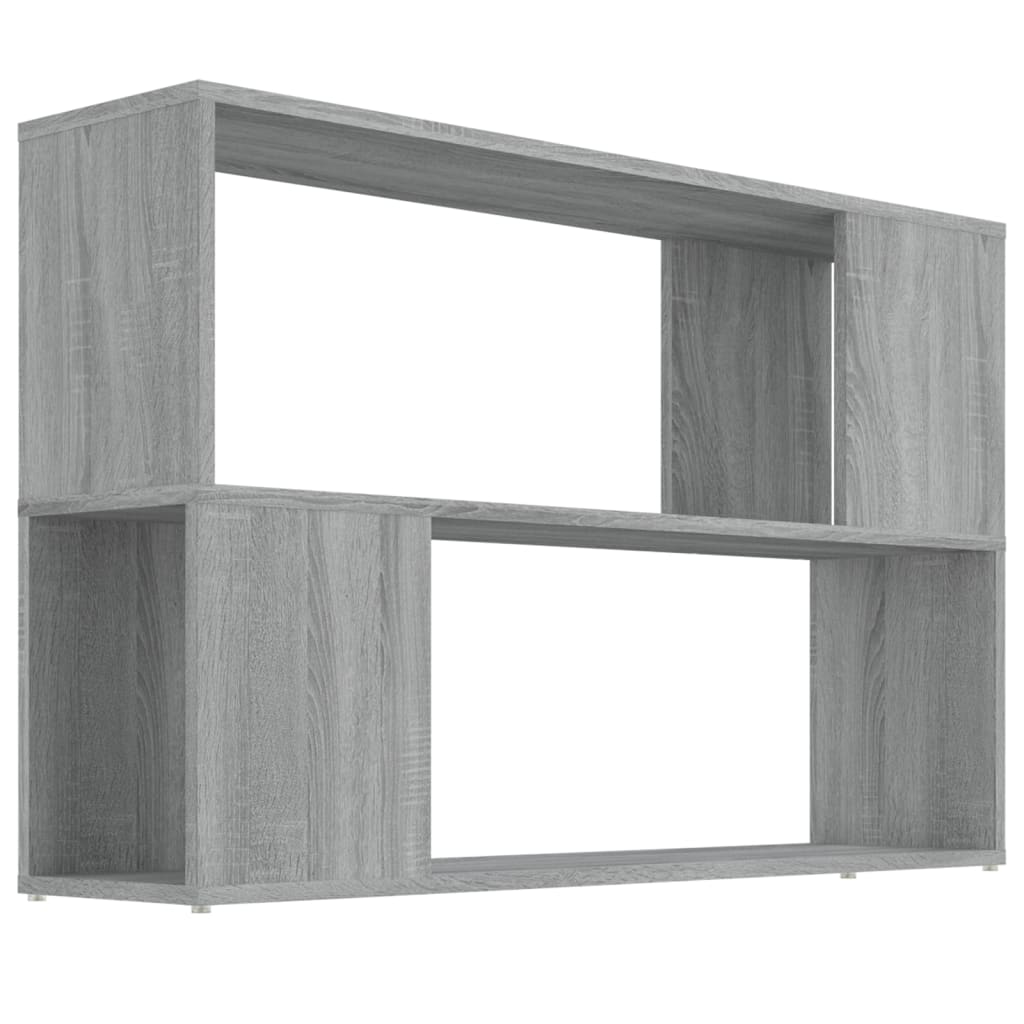 vidaXL Book Cabinet Grey Sonoma 100x24x63 cm Engineered Wood