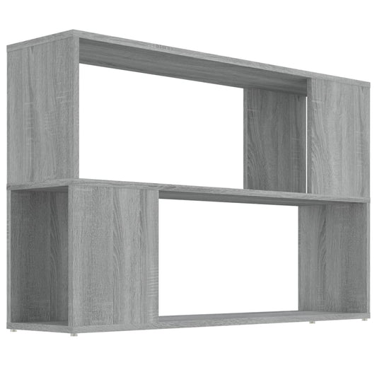 vidaXL Book Cabinet Grey Sonoma 100x24x63 cm Engineered Wood